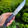 Нож Лось сталь кованая х12мф рукоять стабилизированая карельская береза фиолетовая 