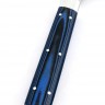 Кухонный нож Сантоку большой кованая сталь 95х18 рукоять G10 синяя 