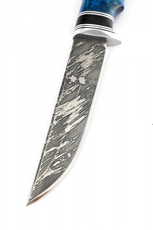 Нож Пума сталь D2 рукоять кап клена синий 