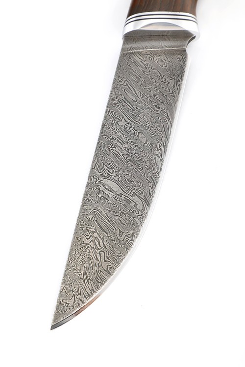 Нож Феникс сталь дамаск, рукоять ясень термоциклированный 