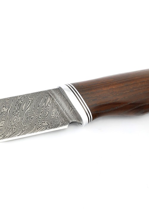 Нож Феникс сталь дамаск, рукоять ясень термоциклированный 