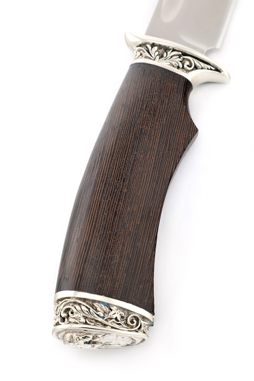 Нож Корсар сталь К340 рукоять мельхиор, венге 