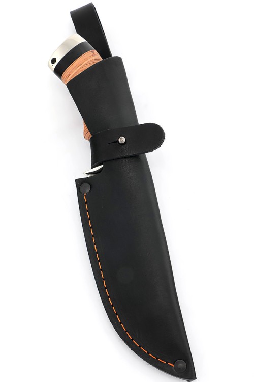 Нож Шкурник сталь D2 рукоять мельхиор береста 