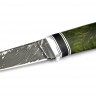 Нож Шмель сталь D2 рукоять карельская береза зеленая 