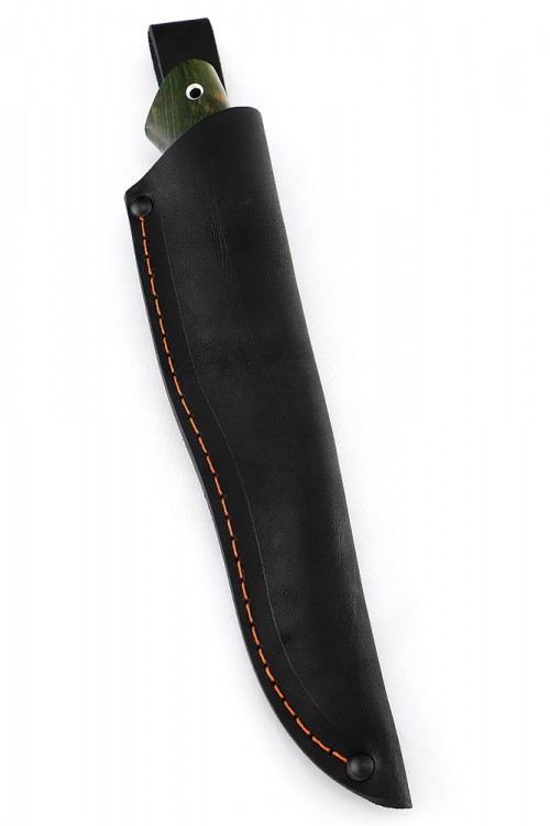 Нож Шмель сталь D2 рукоять карельская береза зеленая 