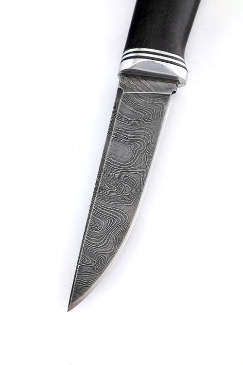Нож Шмель сталь дамаск рукоять черный граб 