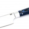Кухонный нож Сантоку малый кованая сталь 95x18 рукоять G10 синяя 