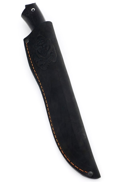 Нож Филейный средний сталь дамаск рукоять вставка акрил белый, черный граб 