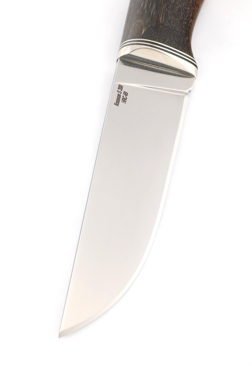 Нож Заяц сталь S390 рукоять стабилизированная карельская береза чернокрасная 