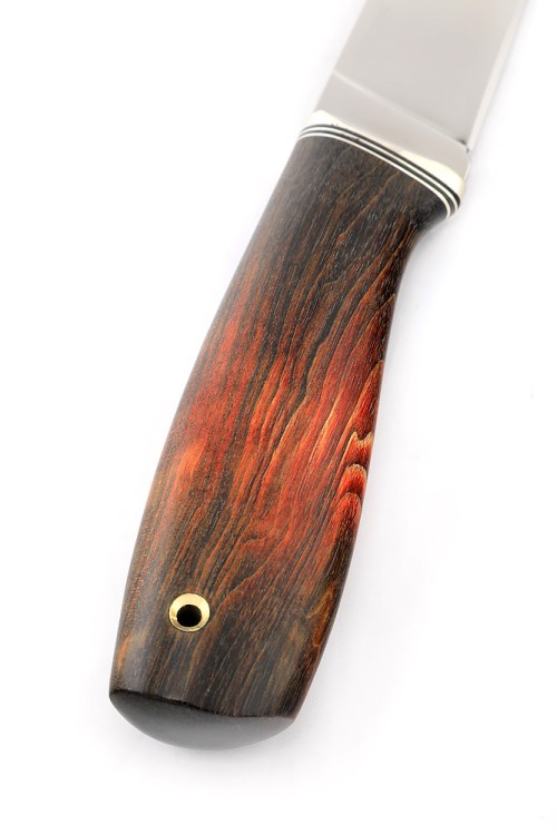 Нож Заяц сталь S390 рукоять стабилизированная карельская береза чернокрасная 