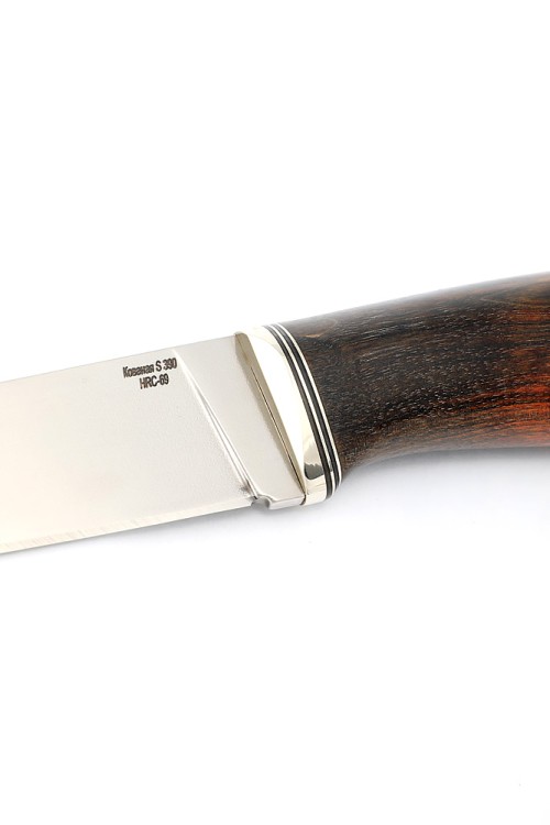 Нож Заяц сталь S390 рукоять стабилизированная карельская береза чернокрасная 