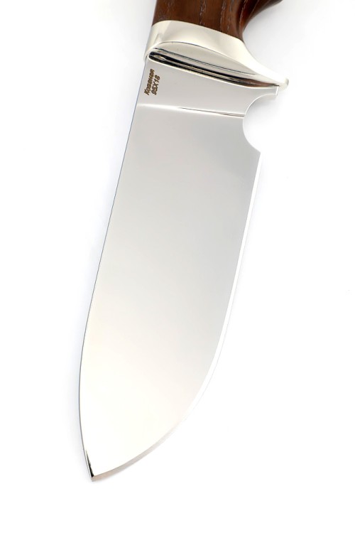 Нож Шкурник сталь кованая 95Х18, рукоять мельхиор, ясень термоциклированный 