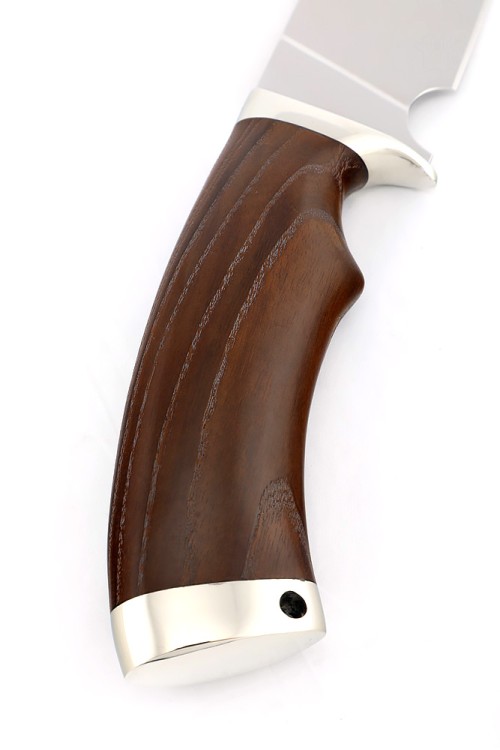 Нож Шкурник сталь кованая 95Х18, рукоять мельхиор, ясень термоциклированный 