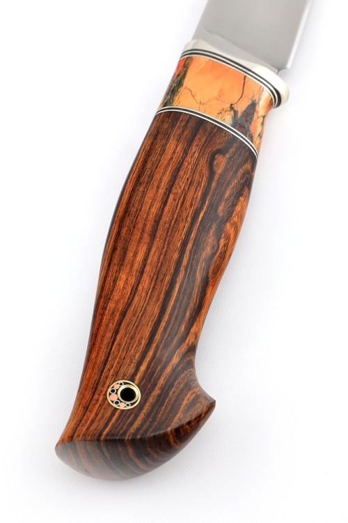 Нож Разделочный сталь Elmax, рукоять вставка зуб мамонта, железное дерево 