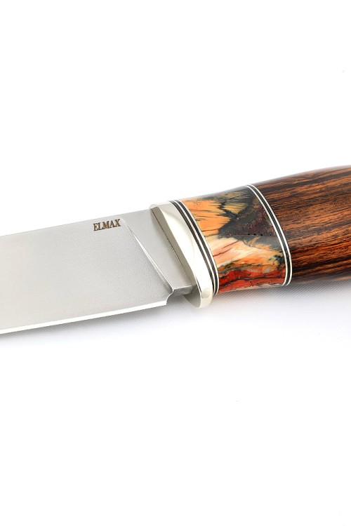Нож Разделочный сталь Elmax, рукоять вставка зуб мамонта, железное дерево 