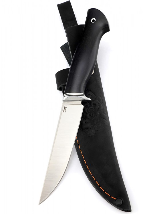 Нож Енот сталь кованая х12мф рукоять черный граб  