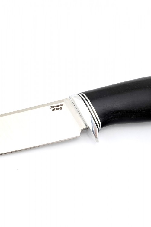 Нож Енот сталь кованая х12мф рукоять черный граб  