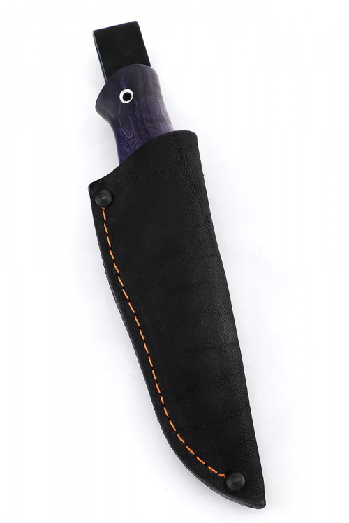 Нож Малыш сталь D2 рукоять карельская береза фиолетовая 