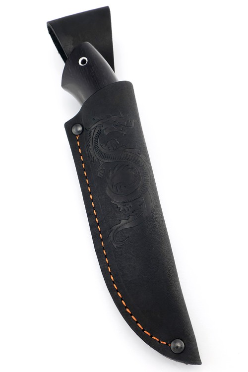 Нож Сурок сталь кованая х12мф рукоять вставка акрил красный, черный граб 