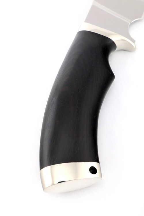 Нож Шкурник сталь кованая Х12МФ рукоять мельхиор черный граб 