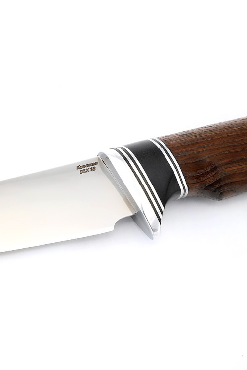 Нож Филейный средний сталь кованая 95Х18 рукоять вставка черный граб, венге  Нож Филейный средний сталь кованая 95Х18 рукоять вставка черный граб, венге