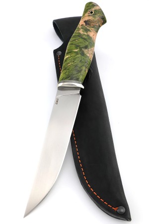 Нож Разделочный сталь Elmax, рукоять кап клена зеленый