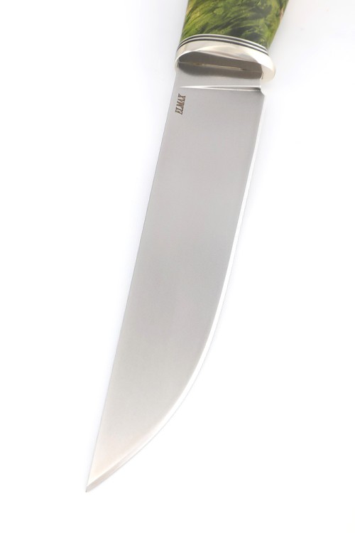 Нож Разделочный сталь Elmax, рукоять кап клена зеленый 