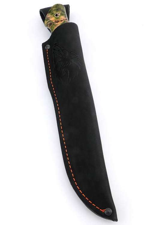 Нож Разделочный сталь Elmax, рукоять кап клена зеленый 