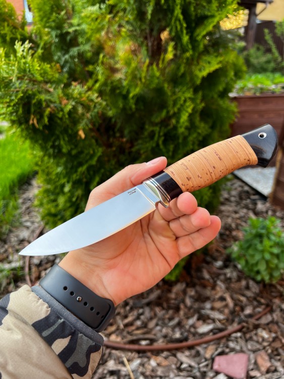 Нож Елец кованая сталь х12мф рукоять береста 