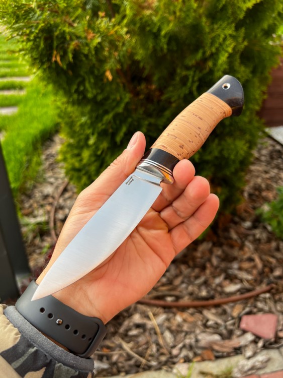 Нож Елец кованая сталь х12мф рукоять береста 