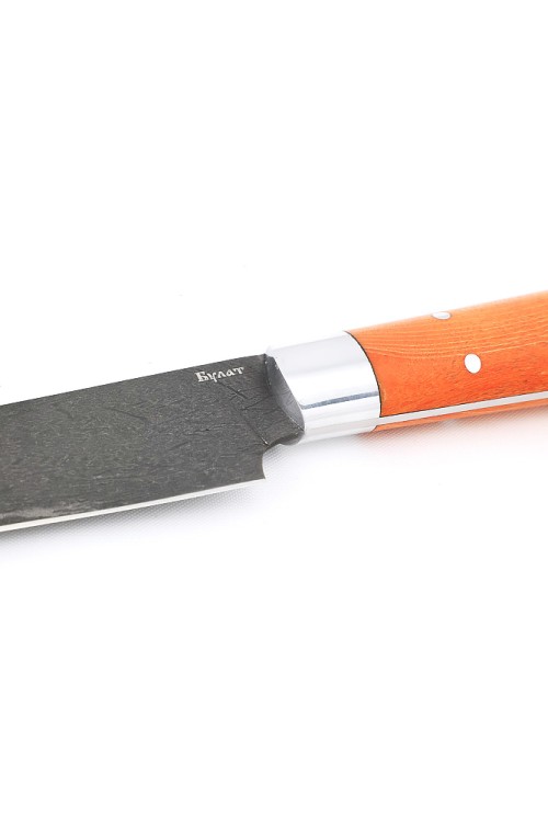 Нож Шеф Филейный булат стабилизированный кап клена оранжевый цельнометаллический 