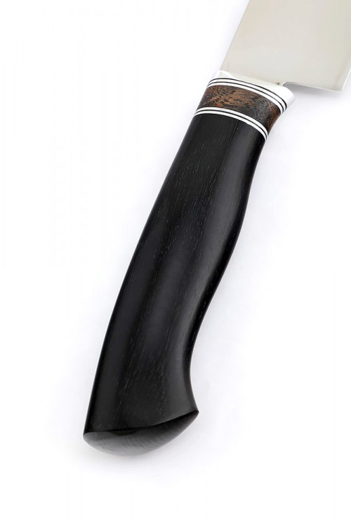 Кухонный нож Сантоку средний кованая сталь 95х18 рукоять бубинга фибра дюраль 