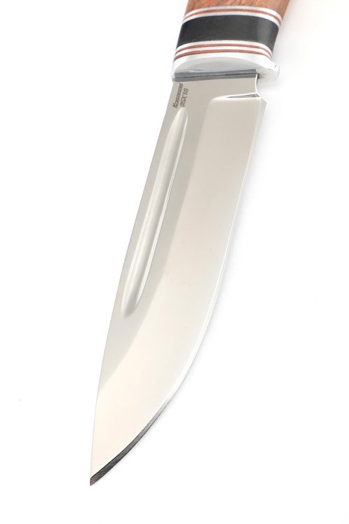 Нож Пеленгас сталь кованая 95Х18 рукоять вставка черный граб, бубинга 