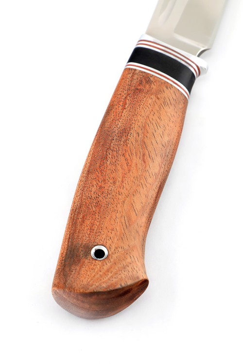 Нож Пеленгас сталь кованая 95Х18 рукоять вставка черный граб, бубинга 