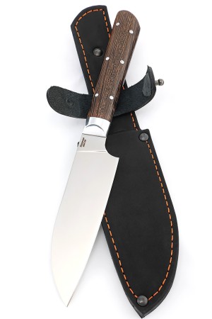 Кухонный нож Сантоку малый кованая сталь 95x18 рукоять венге цельнометаллический