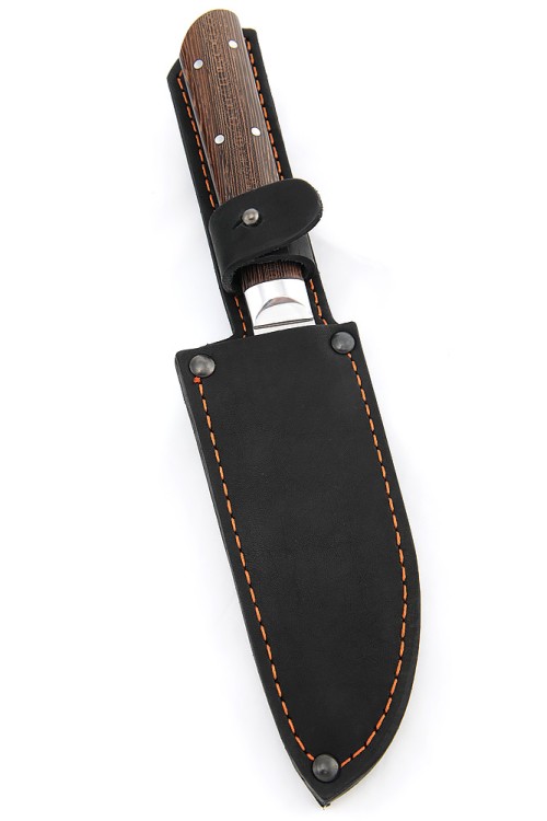 Кухонный нож Сантоку малый кованая сталь 95x18 рукоять венге цельнометаллический 