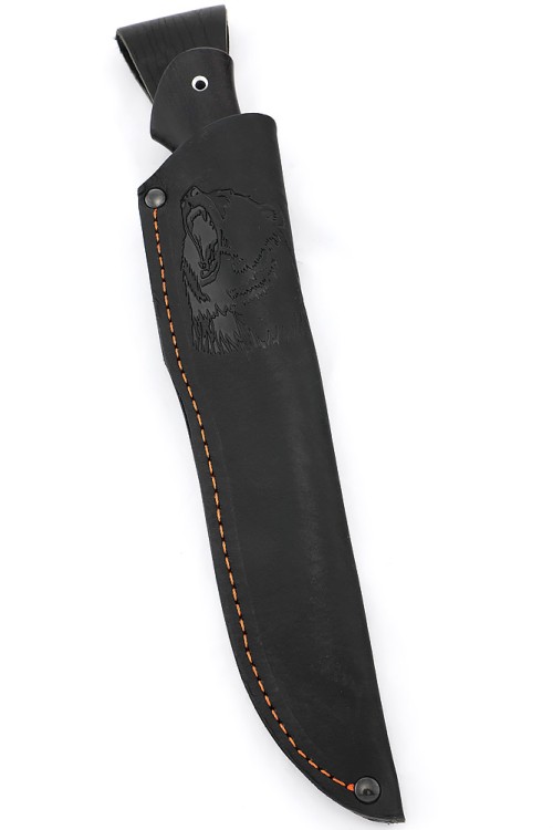 Нож Путник сталь N690 рукоять вставка акрил коричневый, черный граб 