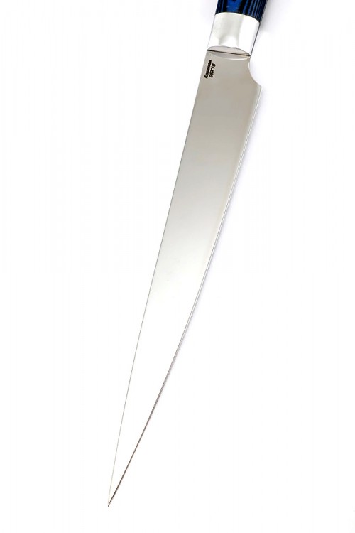 Нож Филейный кованая сталь 95х18 рукоять G10 синяя ц/м 