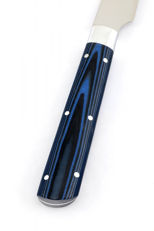 Нож Филейный кованая сталь 95х18 рукоять G10 синяя ц/м 