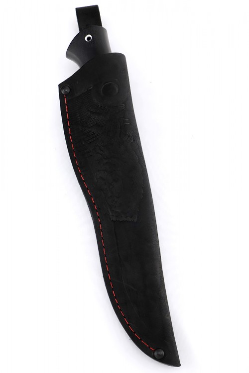 Нож Разделочный сталь булат рукоять вставка акрил белый черный граб 