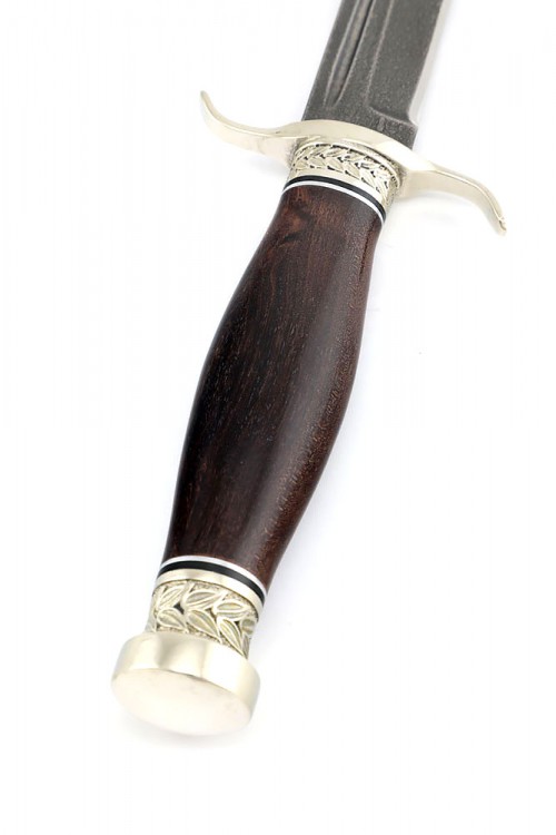 Нож Классика сталь ХВ5-Алмазка рукоять мельхиор, карельская береза коричневая 