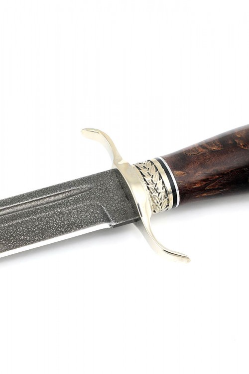 Нож Классика сталь ХВ5-Алмазка рукоять мельхиор, карельская береза коричневая 