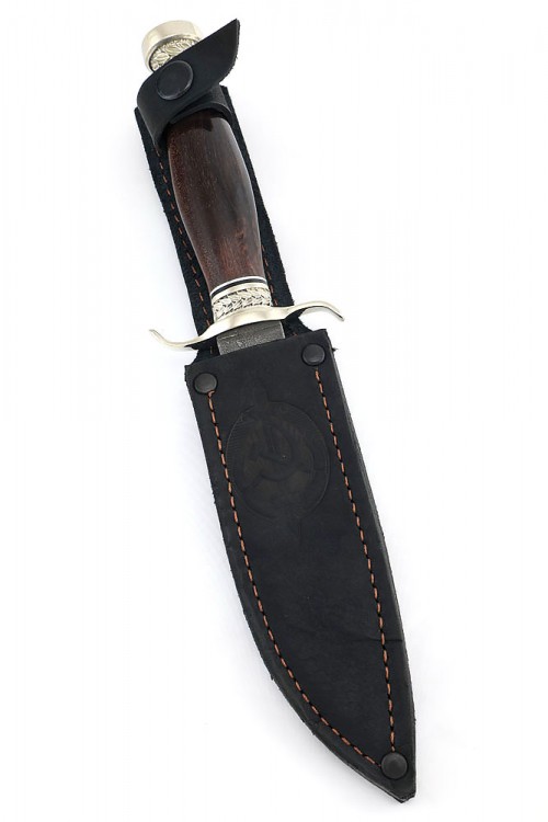 Нож Классика сталь ХВ5-Алмазка рукоять мельхиор, карельская береза коричневая 