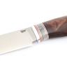 Нож Перун сталь кованая 95Х18 рукоять вставка акрил белый карельская береза коричневая 
