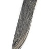 Нож Лось 9ХС ламинированная дамаск с никелем, фигурные долы-камень, рукоять кап клена черный 