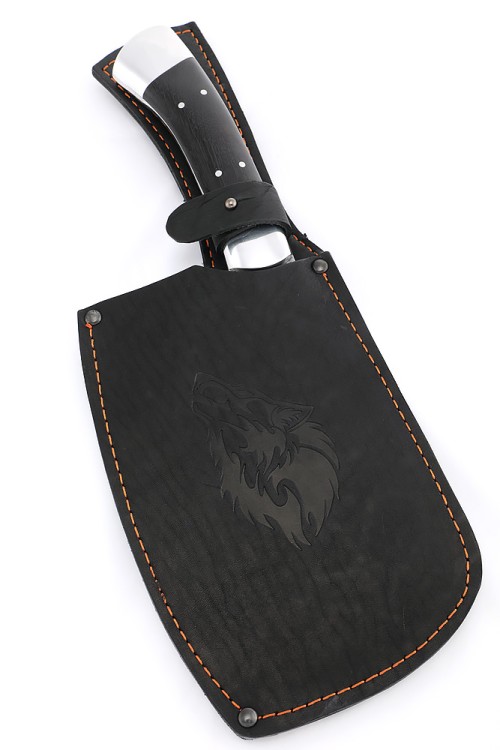 Топорик охотничий (сталь 95Х18 со следами ковки, рукоять черный граб-дюраль) цельнометаллический 