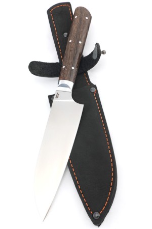 Кухонный нож Сантоку средний кованая сталь 95х18 рукоять венге цельнометаллический
