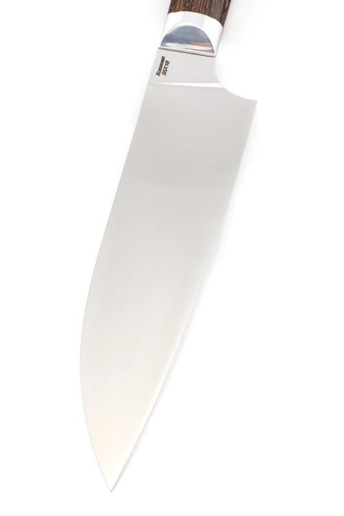 Кухонный нож Сантоку средний кованая сталь 95х18 рукоять венге цельнометаллический 