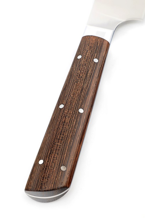 Кухонный нож Сантоку средний кованая сталь 95х18 рукоять венге цельнометаллический 