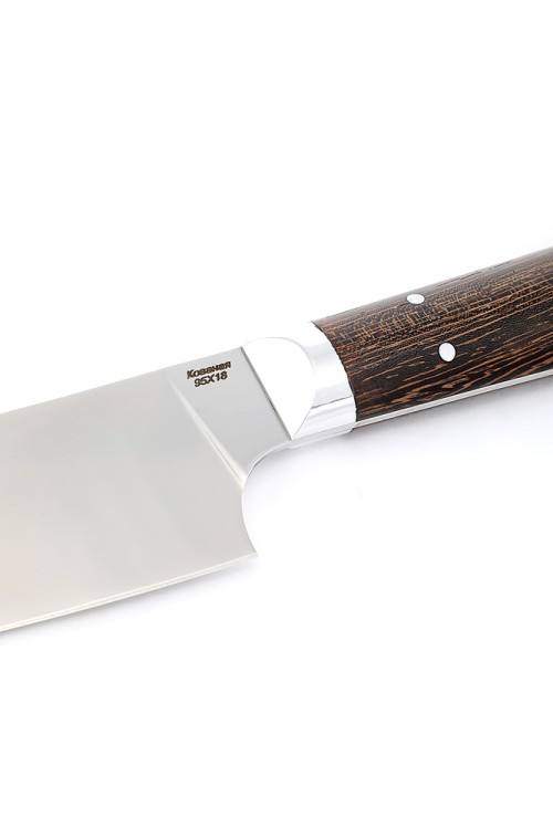 Кухонный нож Сантоку средний кованая сталь 95х18 рукоять венге цельнометаллический 